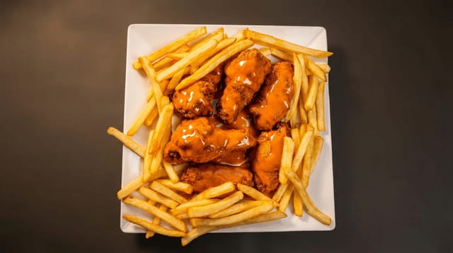 Chicken Wings with Fries (6 pc).